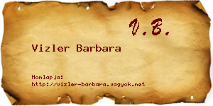 Vizler Barbara névjegykártya